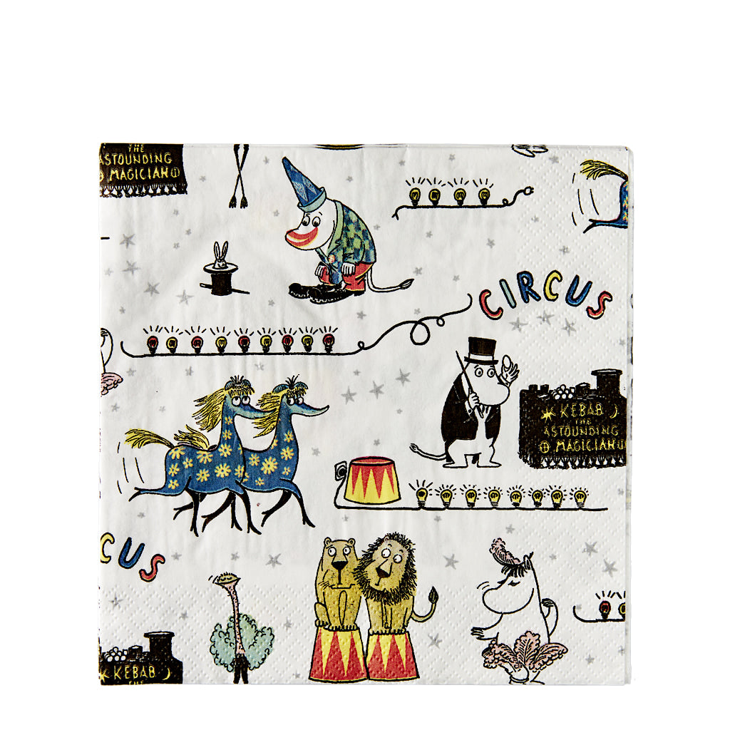 The Moomintrolls Napkins, Circus, 20 pcs. 33 cm