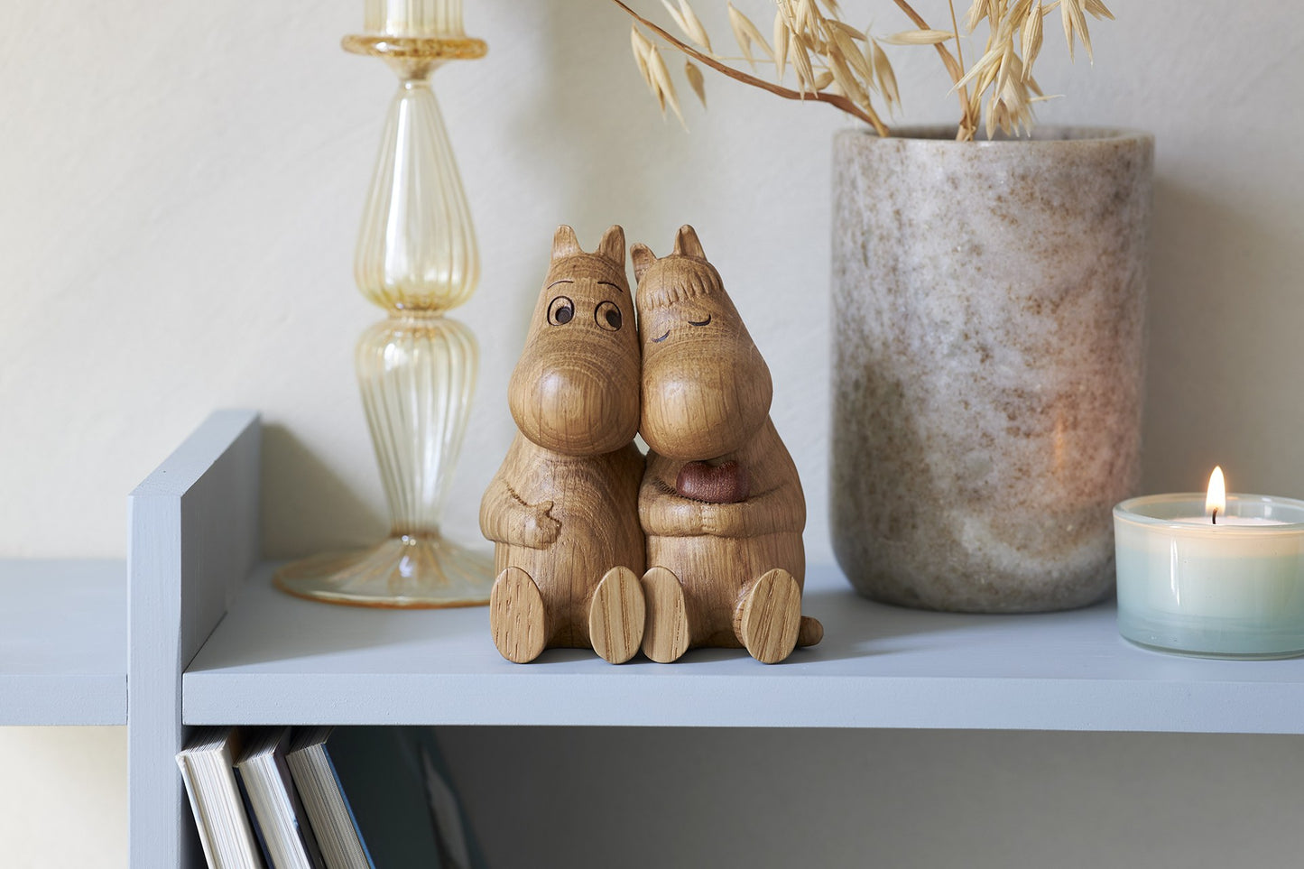 The Moomins wooden figure oak Hug, 80th anniversary edition