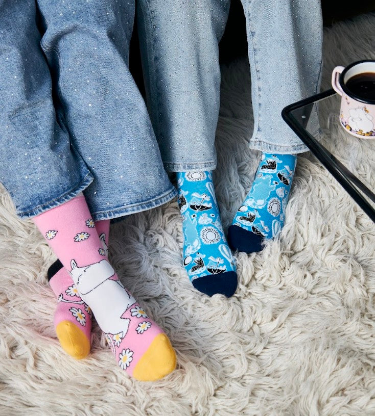 The Moomins Nvrlnd Socks, Pink Stripe Crew