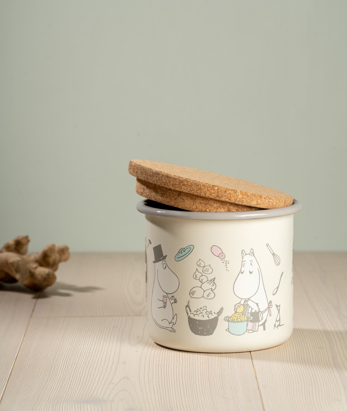 The Moomins enamel jar 1.3L, Bon Appétit