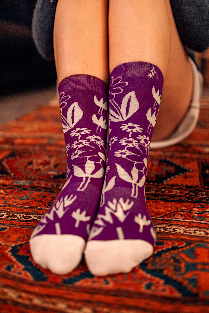 The Moomintrolls Nvrlnd Socks, Little My, Flower Glow Crew