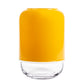 Capsule vase clear/mustard yellow