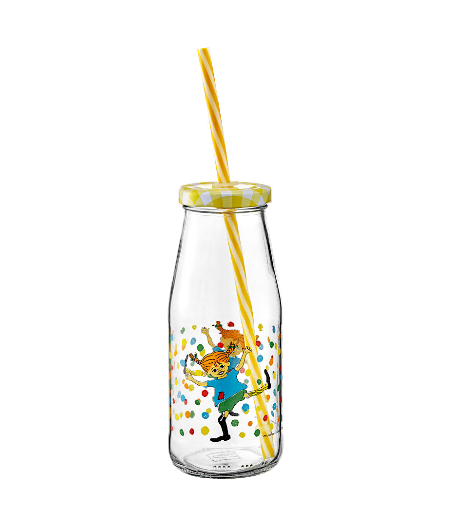 Pippi Longstocking Bottle with Straw from Hoppsan