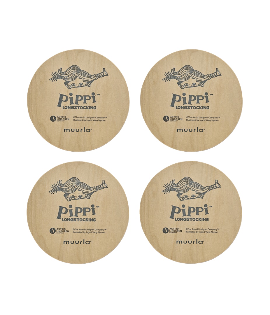 Pippi Longstocking Coasters in metal box