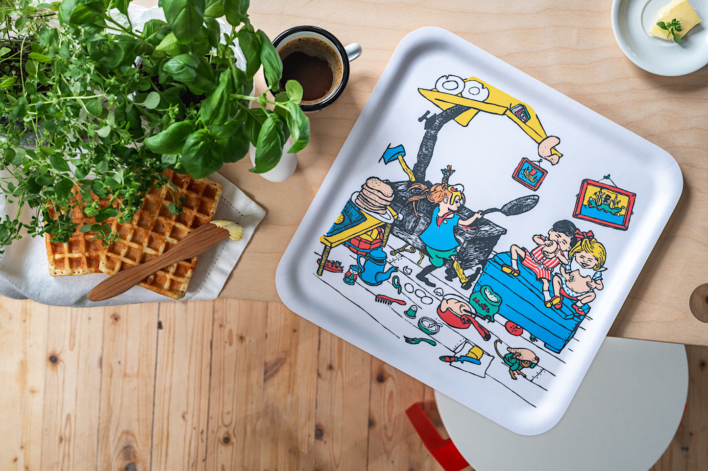 Pippi Longstocking tray 33x33cm, Pancakes