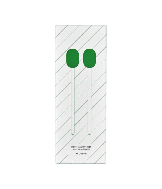 Salad cutlery, green/clear