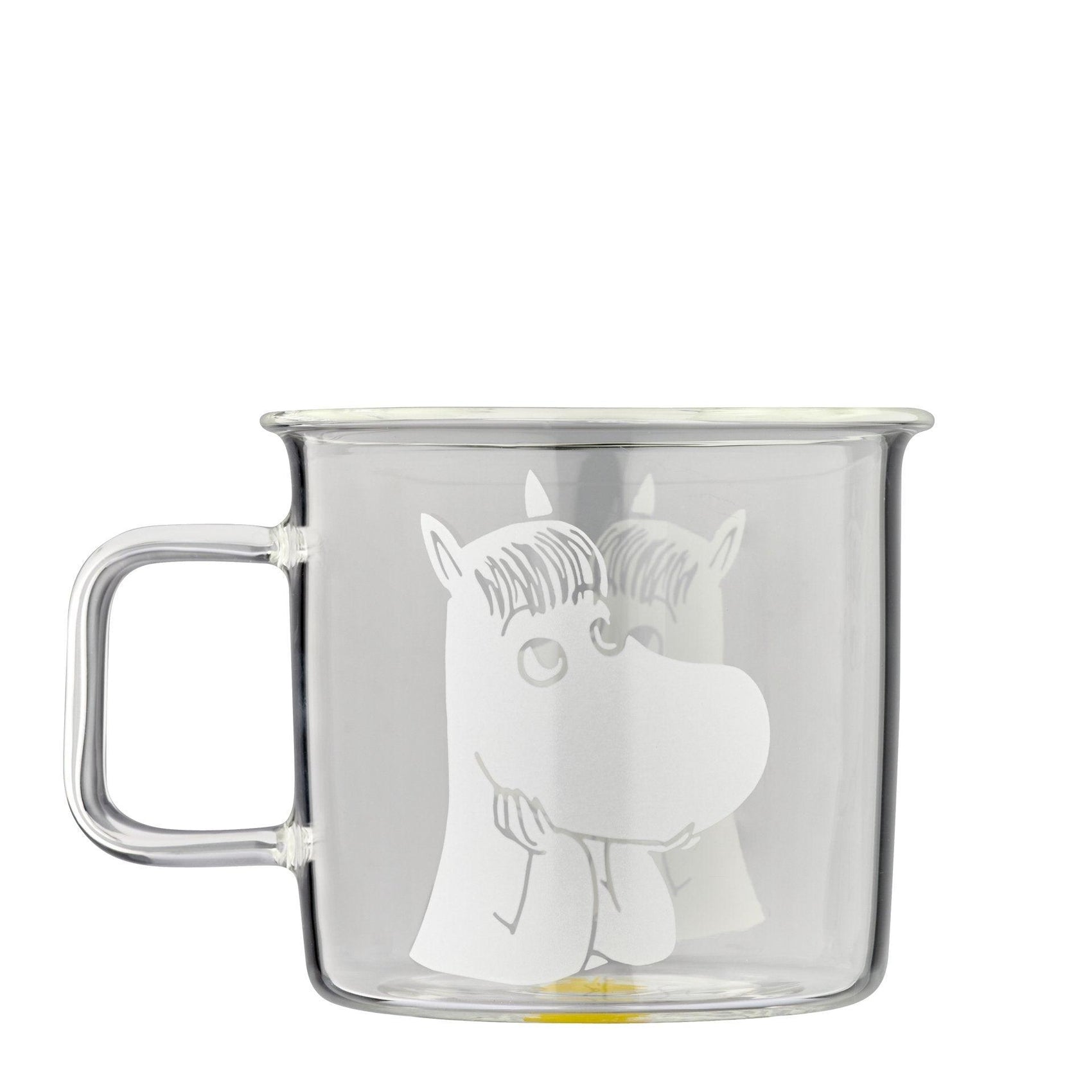 The Moomintrolls Glass mug 3.5 dl Snoring Miss, clear