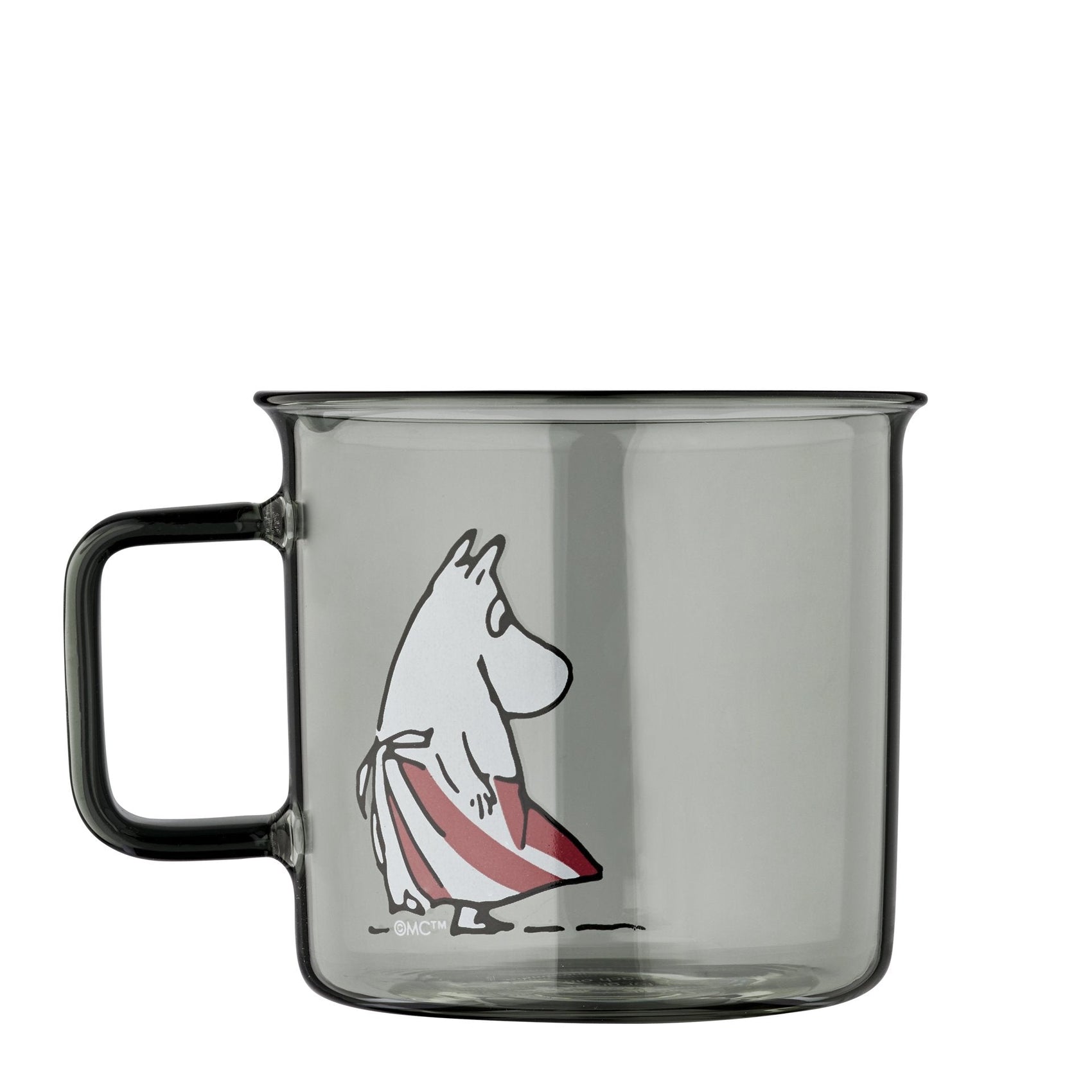 The Moomintrolls Glass mug 3.5 dl, Originals Moomin, grey