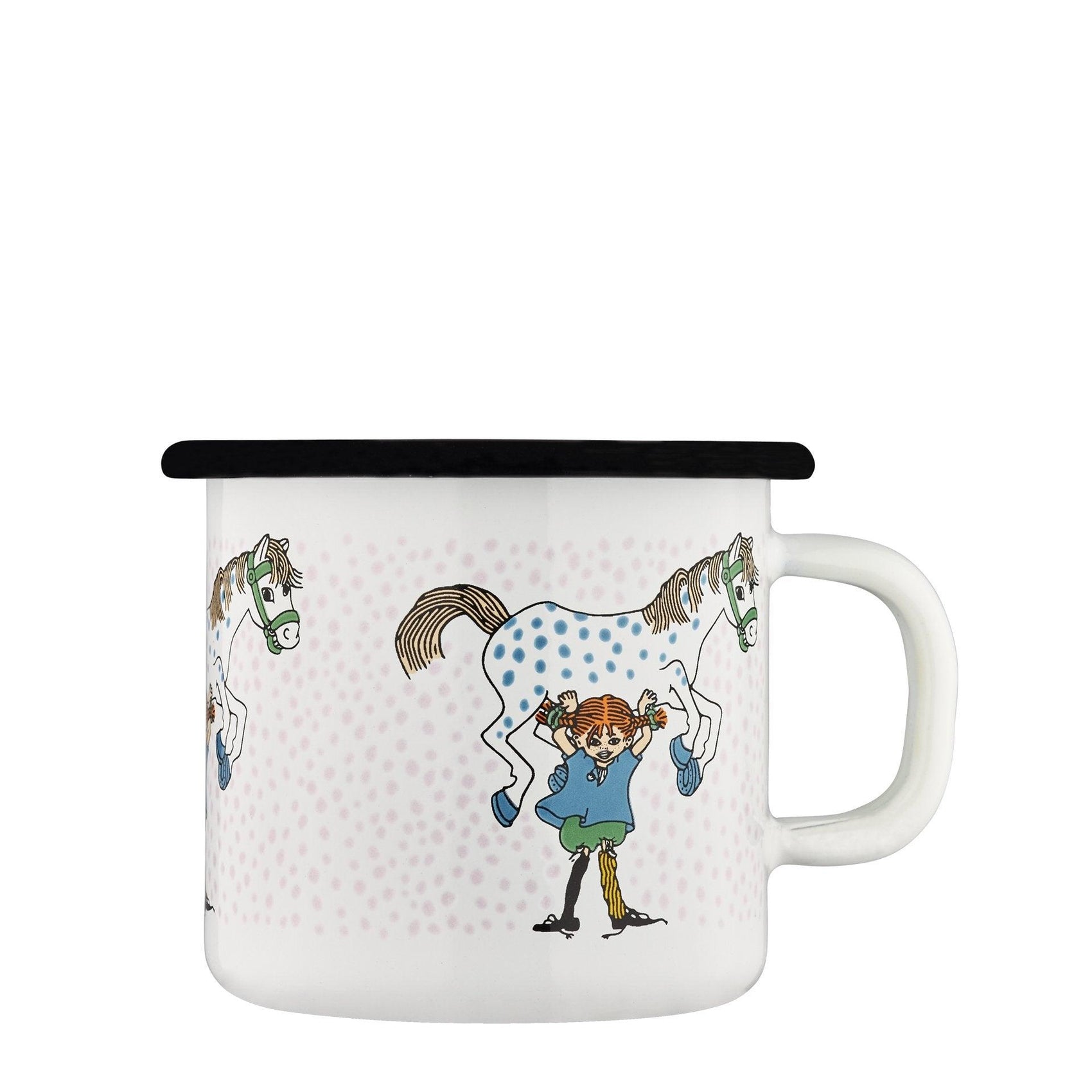 Pippi Longstocking Enamel mug 2.5dl Pippi and the Horse